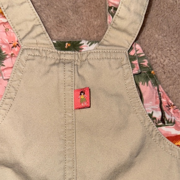 Gymboree Cream Oberalls and Blue Casual Denim Dress with Playful Embroidery - Picture 3 of 8